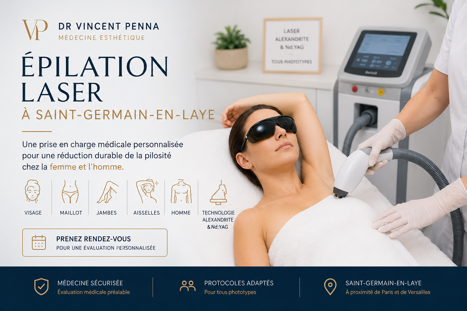 Épilation laser du maillot à Saint-Germain-en-Laye avec prise en charge médicale personnalisée