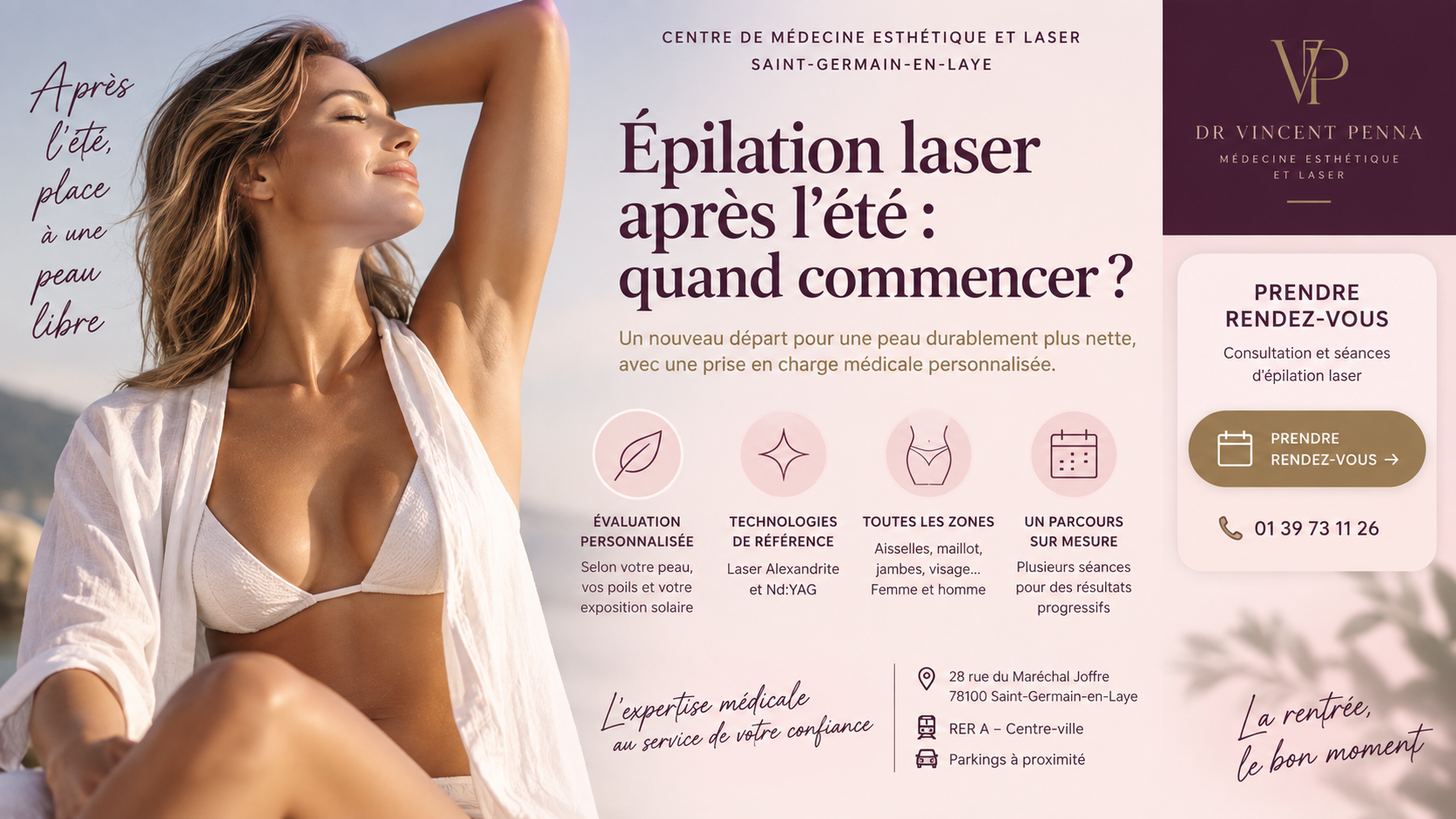Épilation laser après l’été à Saint-Germain-en-Laye – Dr Vincent Penna
